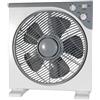 Cornwall Electronics Ventilatore 3 velocita con timer regolabile rotazione griglia Box Fan 40cm 50W