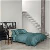 Fazzini Completo Lenzuola Matrimoniale 2 Piazze FAZZINI Verde Letto 100% Cotone Percalle