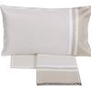 Fazzini Completo Lenzuola Matrimoniale 2 Piazze FAZZINI Beige Letto 100% RASO di Cotone