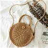 Donna Paglia Borsa Vimini Rattan Borsa a Tracolla Spiaggia Rotondo Boho Vacanza