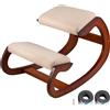 Ergonomic Kneeling Chair Rocking Posture Correcting Wooden Stool for Office
