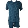 Karelpiù SG Pigiama uomo KARELPIU' cotone estivo t shirt mezza manica collo serafino pant
