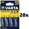 VARTA Confezione 80 Pile Batterie Varta Longlife Alcaline AA Stilo hsb