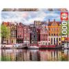 Educa - Dancing Houses, Amsterdam - 1000 Piece Jigsaw Puzzle - Puzzle Glue Inclu