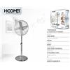 Ventilatore Piantana Cromato Da Terra Colonna Metallo 60w 45cm Hoomei Hm-8690