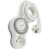 Zenitech - Bolea - Prolunga programmabile 2 m con timer meccanico 15 min - Potenza 3680W - Tensione 230V - Cavo H05VVF 3G1,5 mm² - Spina a gomito 90° - Indicatore LED - Bianco