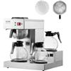 VEVOR Macchina da Caffè Commerciale 3 Piastra Scaldavivande, Macchina da Caffè 3 Caraffe in Vetro Accessori Inclusi, Caffettiera a Filtro Commerciale in Acciaio Inox per Ristorante, Ufficio, Bar