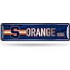 Rico Industries NCAA Siracusa Orange Home Décor - Cartello stradale in metallo (10,2 x 38,1 cm), ideale per casa, ufficio, camera da letto e grotta degli uomini, prodotto