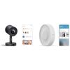 Netatmo Smart Indoor Camera Advance + Smart Indoor Siren - Riconoscimento facciale ottimizzato da AI, audio bidirezionale, campo visivo grandangolare a 130°, 2K HDR, 30 fps, zoom X16, 2x SD - Nero