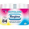 REGINA Rotoloni regina carta igienica confezione da 84 rotoli 500 strappi morbida