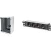 DIGITUS Set: Armadio di rete 10 9U + ciabatta PDU 4 porte // rack 10 - montaggio a parete - A x L x P 464 x 312 x 300 mm - carico massimo 30 kg - profondità utile 240 mm - grigio