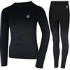 Dare 2b Regatta, Dare 2b Partition Fast Wicking & Quick Drying Thermal Base Layer Set with Anit-Bacterial Odour Control Treatment, Intimo Bambino, Black Gradient, S