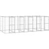 vidaXL Gabbia per Cani da Esterno in Acciaio Zincato 12,1 m²