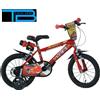 Dino Bikes Bici Bambino 12'' 14" Grafica Cars con Stabilizzatori-Dino Bikes