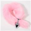 Fetish Tail Coda di Volpe in Pelliccia ROSA PINK Con Plug Anale in Metallo