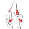 Innolife Dodge Hide Sacco da boxe, in pelle di mais, per allenamento dei riflessi, boxe, kickboxing, MMA, a pendolo, rosso, (riempimento già incluso)