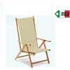 metalfar Sedia sdraio pieghevole prendisole in legno di faggio chiaro naturale tela panna