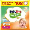 Babylino Sensitive Pannolini Taglia 5, Junior (11-16kg), 108 Unità