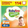 Babylino Sensitive Pannolini Taglia 4+, Maxi Plus (10-15kg), 114 Unità