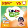 Babylino Sensitive Pannolini Taglia 5+, Junior Plus (12-17Kg), 96 Unità