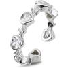 Boccadamo Anello Donna Argento 925 Rodiato Cuore Zirconi Blu o Trasparenti Boccadamo