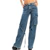 TooCool Jeans Donna Palazzo Lacci Tasconi Baggy Pantaloni Cargo Denim TOOCOOL RM2315A
