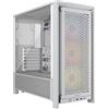 Corsair Case Torre Midi FRAME 4000D RS ARGB Bianco con Ventole RGB