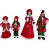COSE DA CASA Set 4 Cantori Natalizi Vestiti in Rosso bianco verde a scacchi Decorazione Natal