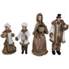 COSE DA CASA Set 4 Cantori Natalizi Decorativi con Pelliccia famiglia in coro cantanti natale