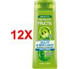 FRUCTIS 12 X Fructis Shampoo Illuminante Puliti E Brillanti Per Capelli Spenti Con Acqu