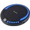 MAJESTIC lettore CD portatile DM-1550 Nero e Blu con cuffie e 100s di protezione