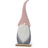 Mopec NA134 Figura Gnomo Cappello Rosa e Base Legno. 13,7 x 40 x 5,5 cm, Multicolore