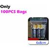 100x Piccolo Zip Chiusura Plastica Borse Richiudibile Trasparente Vuoto Cibo