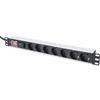 Digitus Ciabatta elettrica 19 - 7 prese - 1U - 250VAC - 50/60Hz - 16A - 4000W - Con interruttore e protezione da sovratensioni