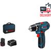 BOSCH GSR 12V-15 trapano avvitatore con due batterie GBA 12V e carica 060186810F