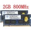 4GB 2x 2GB / 1GB PC2-6400S DDR2 800MHz SO-DIMM notebook Memoria RAM Per NANYA IT
