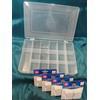 DMC SCATOLE SCATOLA PORTA FILO / MATASSINE PER RICAMO + 112 FARFALLINE DMC..