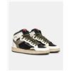 CRIME LONDON sneakers uomo Chelsea Mid con zip bianche/nere/verdi