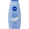 NIVEA Bagnodoccia Creme Smooth 750 ml, Bagnoschiuma in crema detergente e vellutante, Crema docciaschiuma arricchita con Burro di Karité, Vitamine C, E e Oli Nutrienti dal profumo delicato