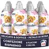 Coccolino Ammorbidente Concentrato Delicato e Soffice Petalo di Rosa, Ammorbidente Lavatrice Dermatologicamente Testato, Morbidezza Naturale, Freschezza Lunga, 41 Lavaggi, 8 x 952 ml