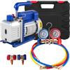 VEVOR 4CFM 1/4HP Pompa Vuoto Condizionatore con Manometro Kit Strumento Vacuum Pump
