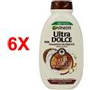 ULTRADOLCE 6 X Garnier Ultra Dolce Shampoo Latte Di Cocco 250 Ml