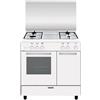 GLEM GAS AR854GX CUCINA 80x50 4 FUOCHI FORNO A GAS CLASSE A BIANCA