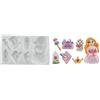 Silikomart | Stampo in Silicone, Forma Princess, Colore Bianco, Misure 156 x 76 x 24 mm,