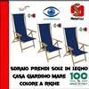 SF SAVINO FILIPPO Sedia sdraio pieghevole prendisole in legno di faggio chiaro naturale in tela R