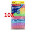 VILEDA 10 X Vileda Microfibra Panni Colors 8 Pezzi