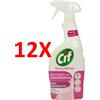 CIF 12 X Cif Spray Attivo Con Candeggina 100% Igienizzante 650 Ml