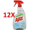 AJAX 12 X Ajax Detersivo Spray Crystal Vetri 100% Anti-alone 750 Ml