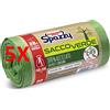 DOMOPAK 5 X Domopak Spazzy Sacco Verde Pattumiera 48x58 Cm 28 Lt 20 Pz