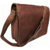 Originale Valigetta per laptop a tracolla messenger in vera pelle di capra borsa marron...